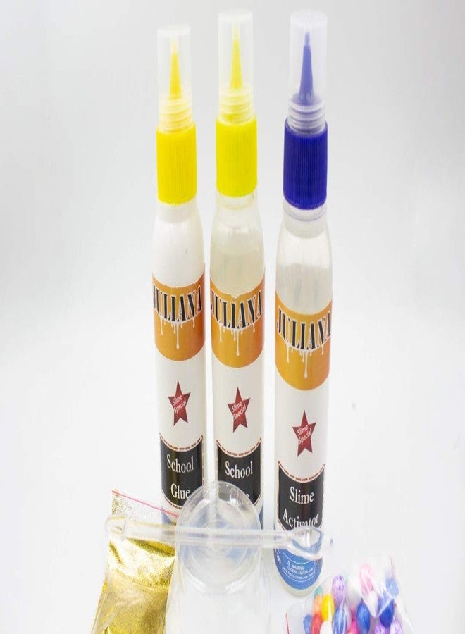 جوليانا مجموعة جوليانا لصنع السلايم للأطفال، ألوان زاهية وبريق رائع. اصنع أكثر من 20 نوعًا من السلايم. مناسبة للأطفال من عمر 4 سنوات فما فوق (متعددة الألوان) (مجموعة ديوالي 1) (مجموعة واحدة) - Image 2